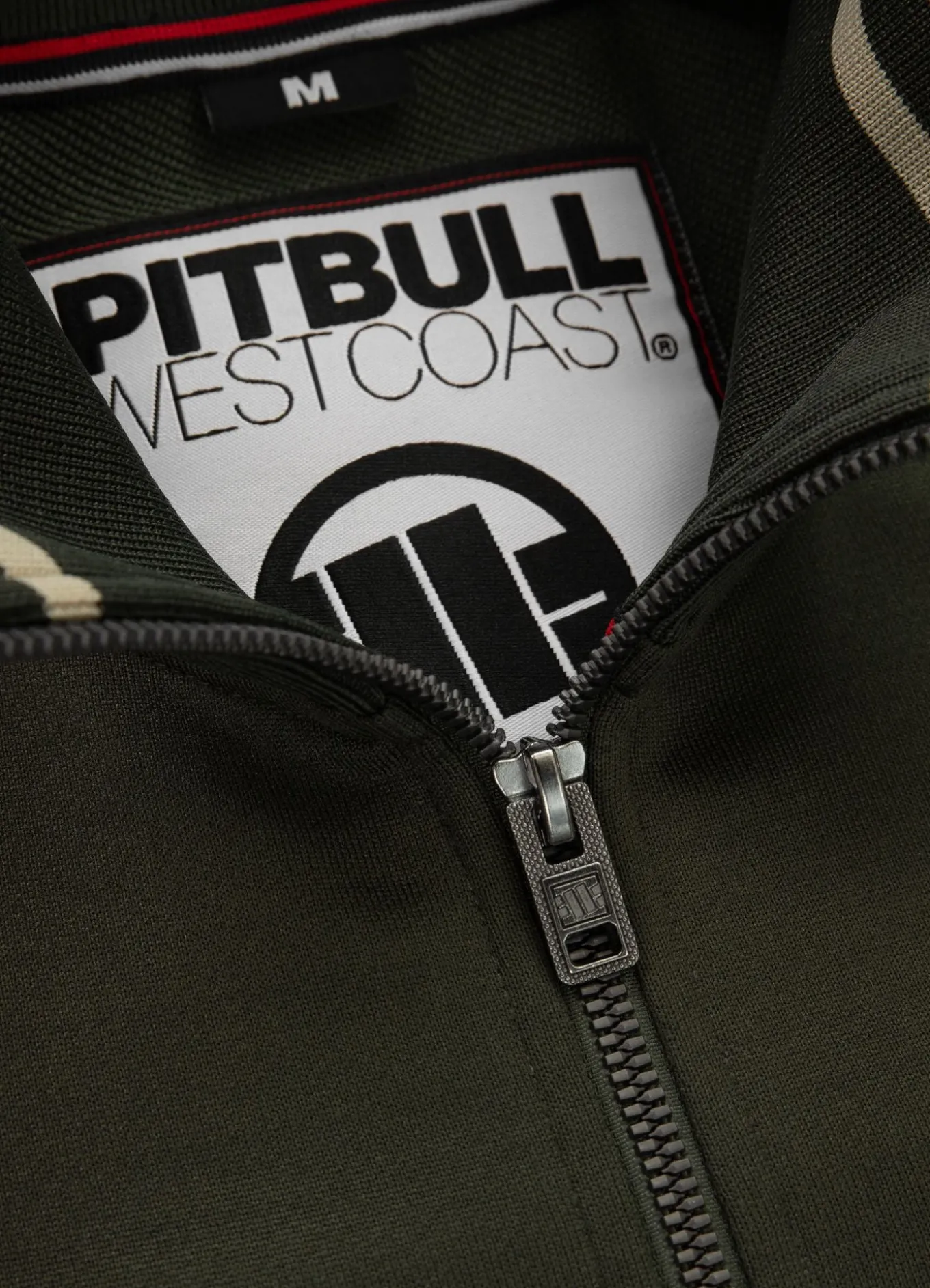 Men's Sweatjacket Oldschool Tape Logo - Dark green