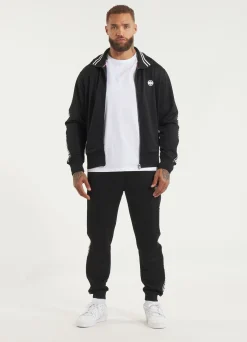 Men's Sweatjacket Oldschool Tape Logo - Black