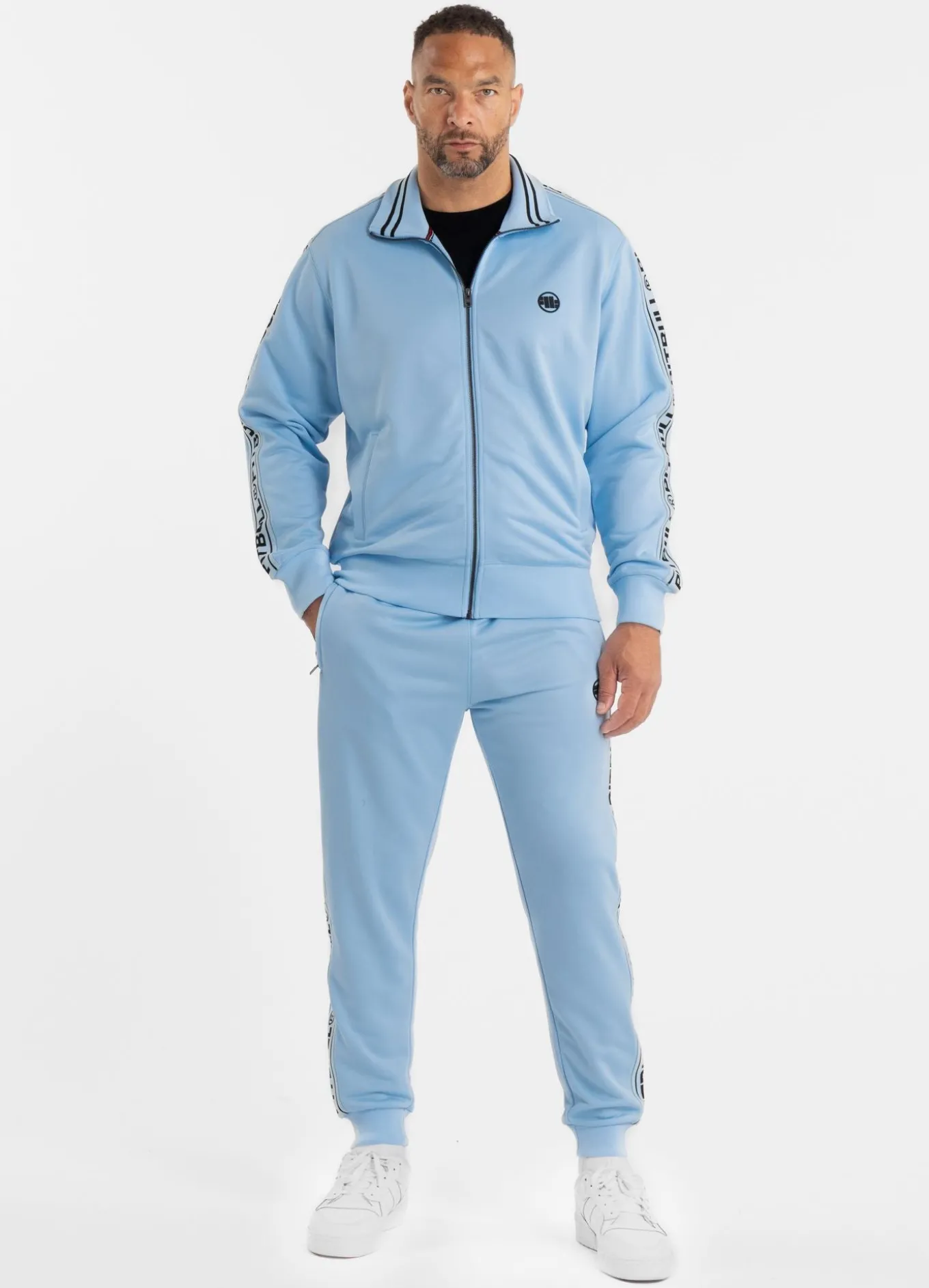 Men's Sweatjacket Oldschool Tape Logo - Light blue