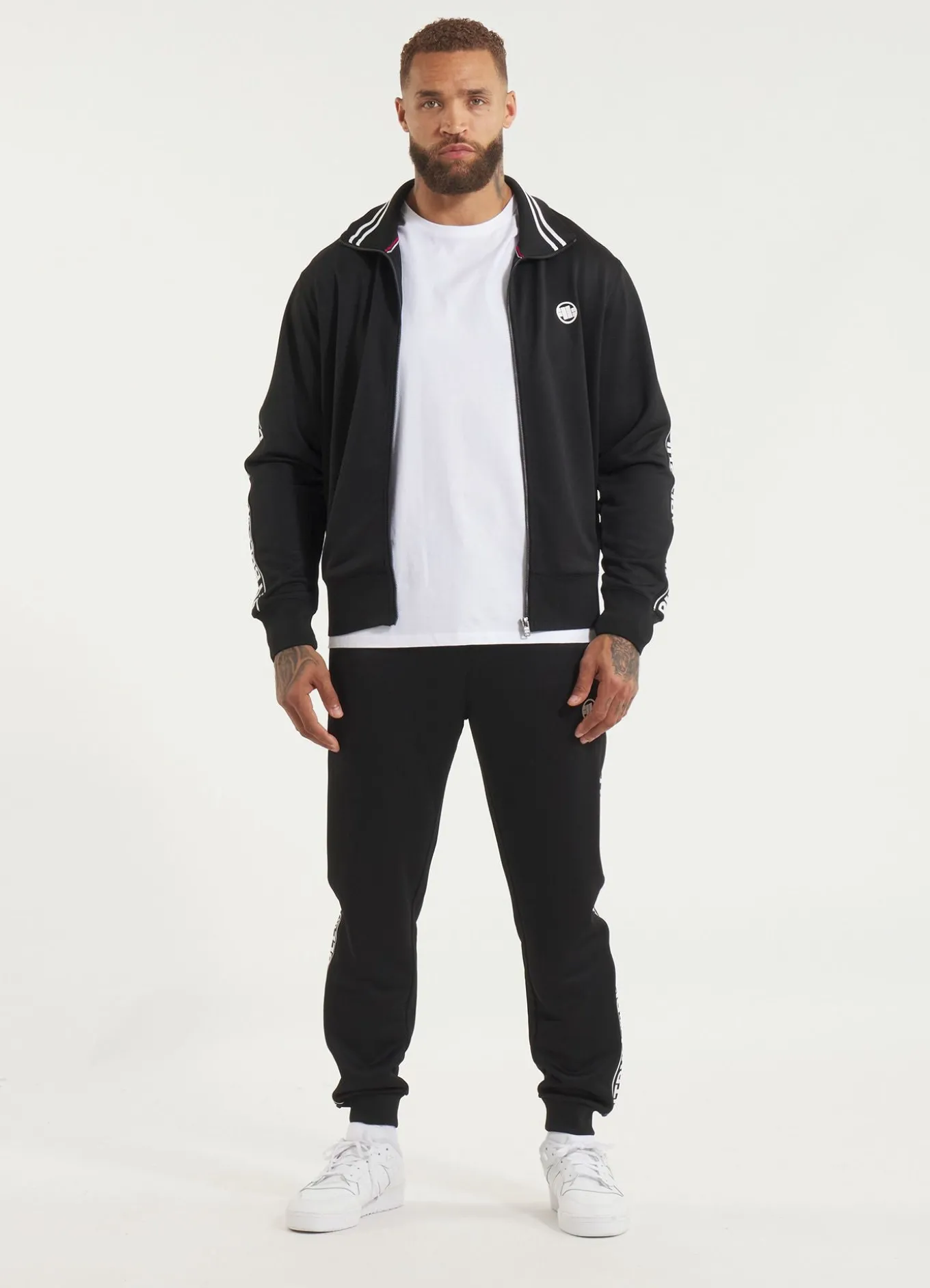 Men's Sweatjacket Oldschool Tape Logo - Black