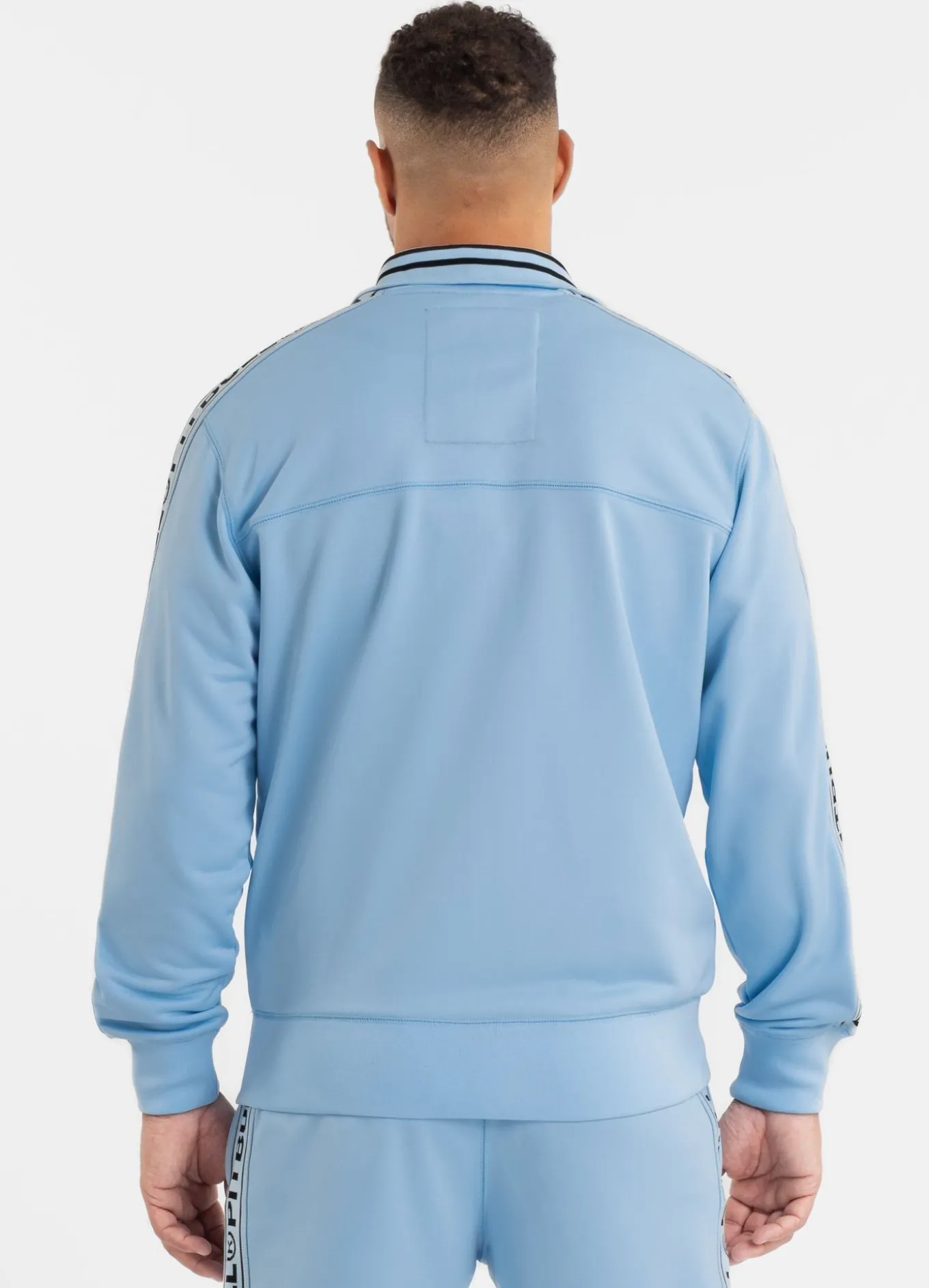 Men's Sweatjacket Oldschool Tape Logo - Light blue