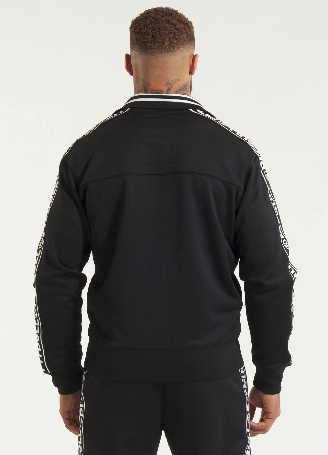 Men's Sweatjacket Oldschool Tape Logo - Black