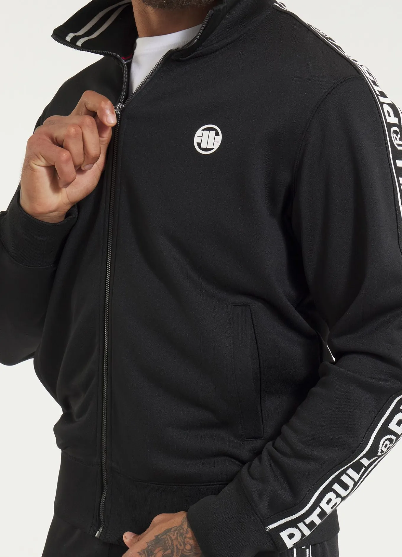 Men's Sweatjacket Oldschool Tape Logo - Black