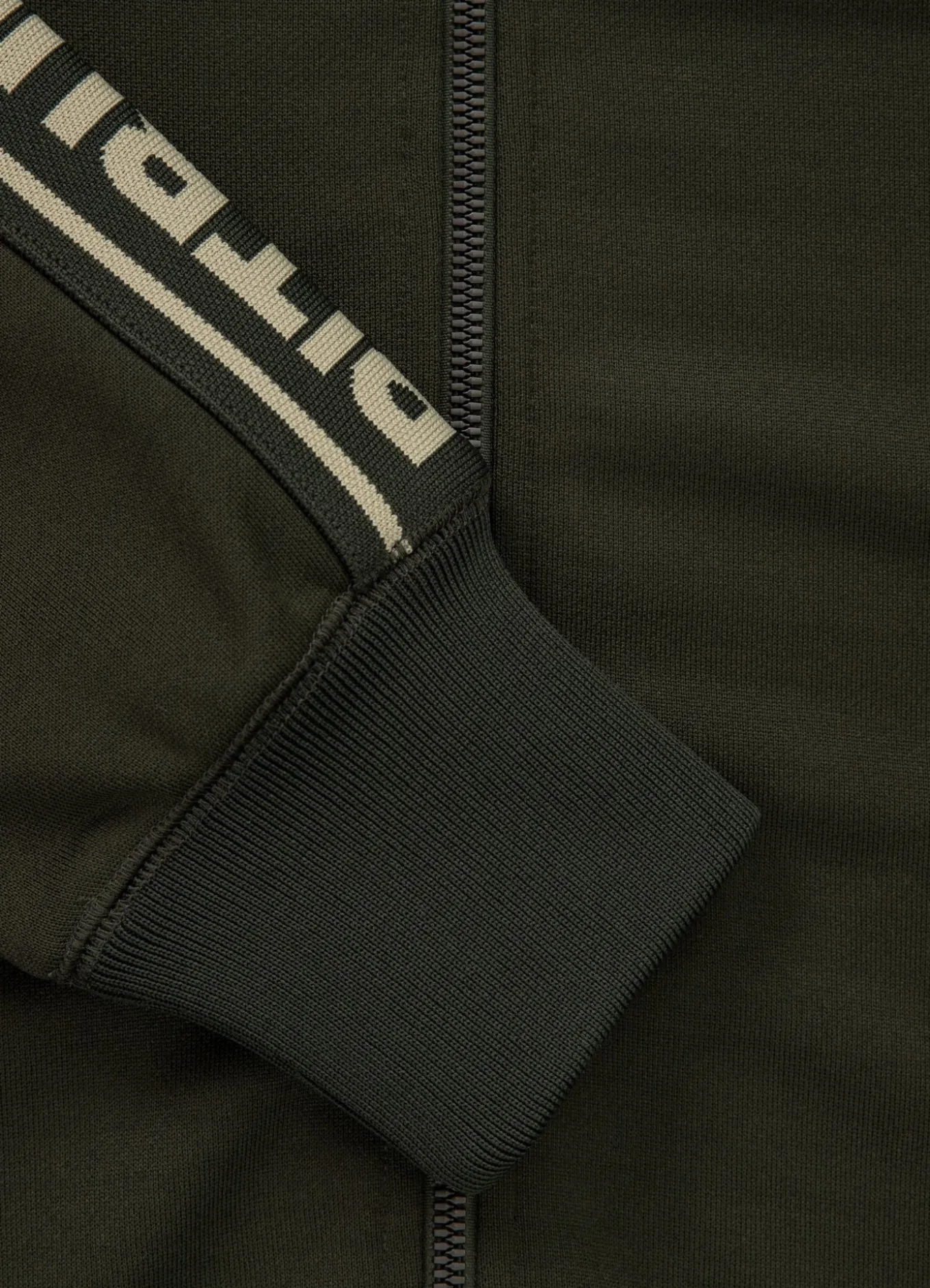 Men's Sweatjacket Oldschool Tape Logo - Dark green