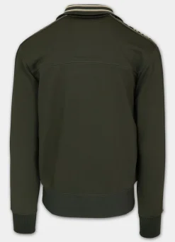 Men's Sweatjacket Oldschool Tape Logo - Dark green