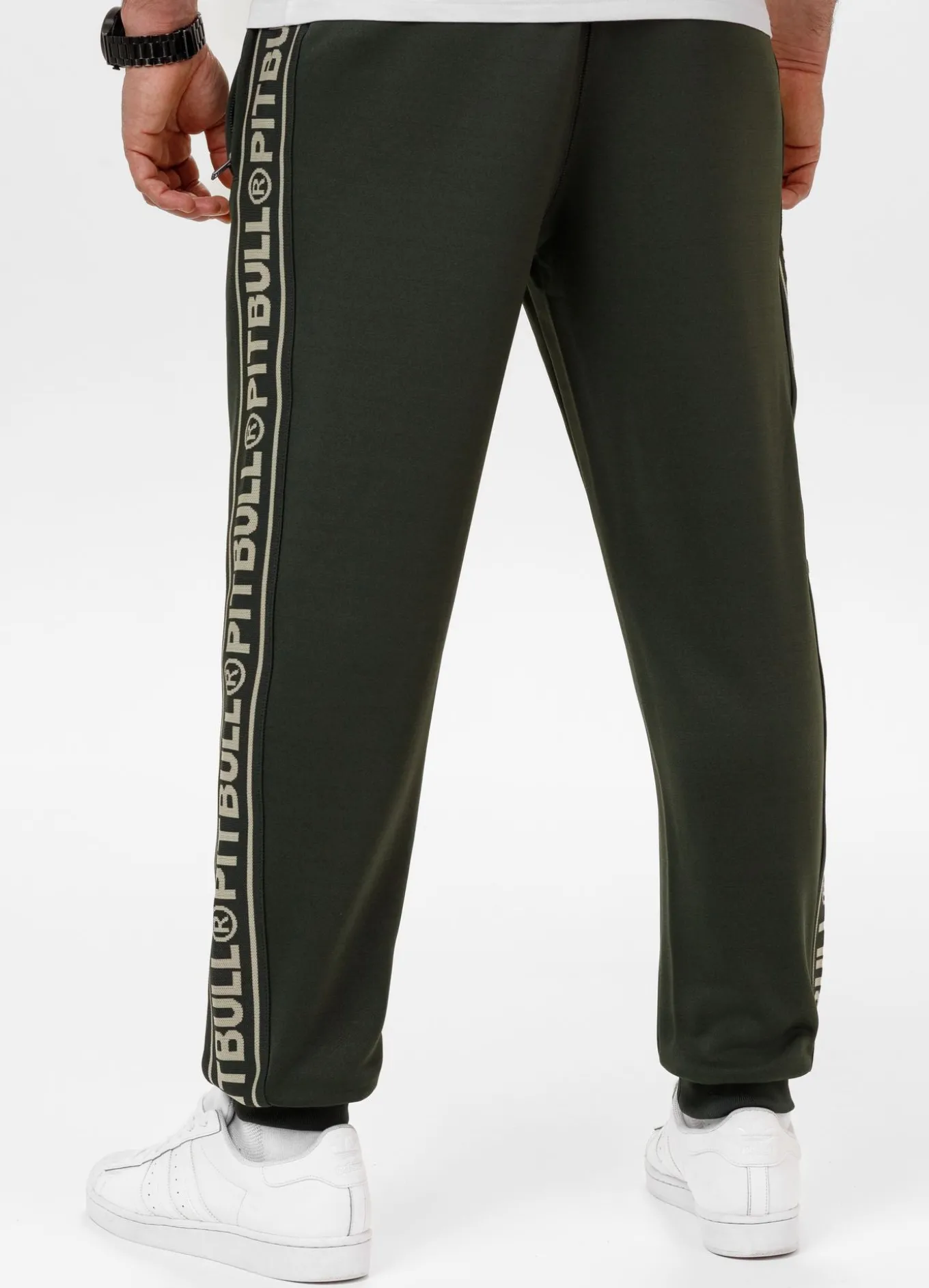 Men's Sweatpants Oldschool Tape Logo - Dark green