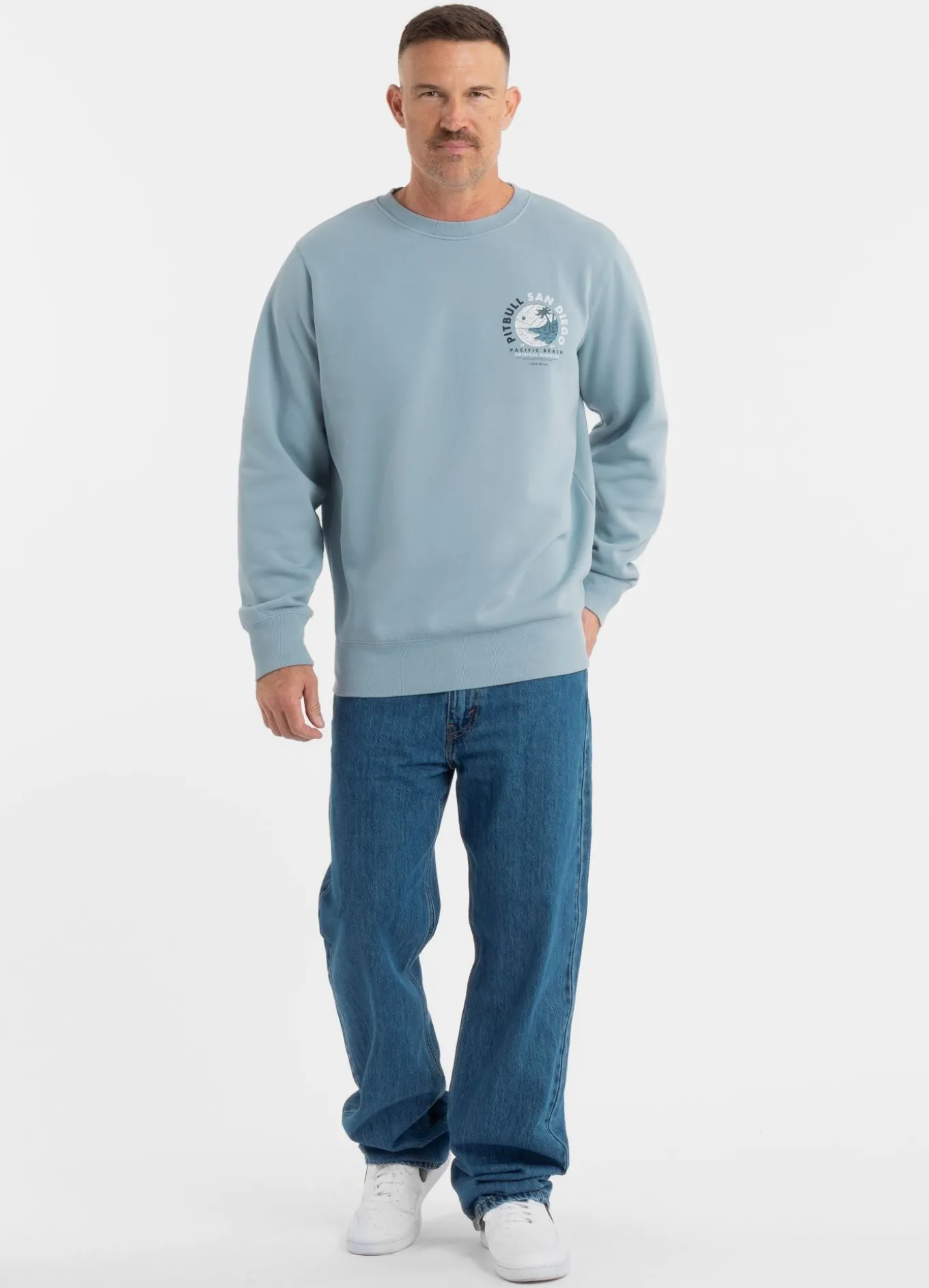 Men's Sweatshirt PLANET SURF - Light blue