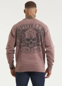 Men's Sweatshirt Washed BITE ME - Burgundy