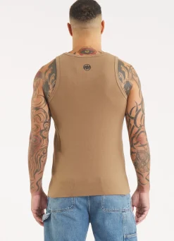 Men's Tank Top Rib BOXING - Coyote brown