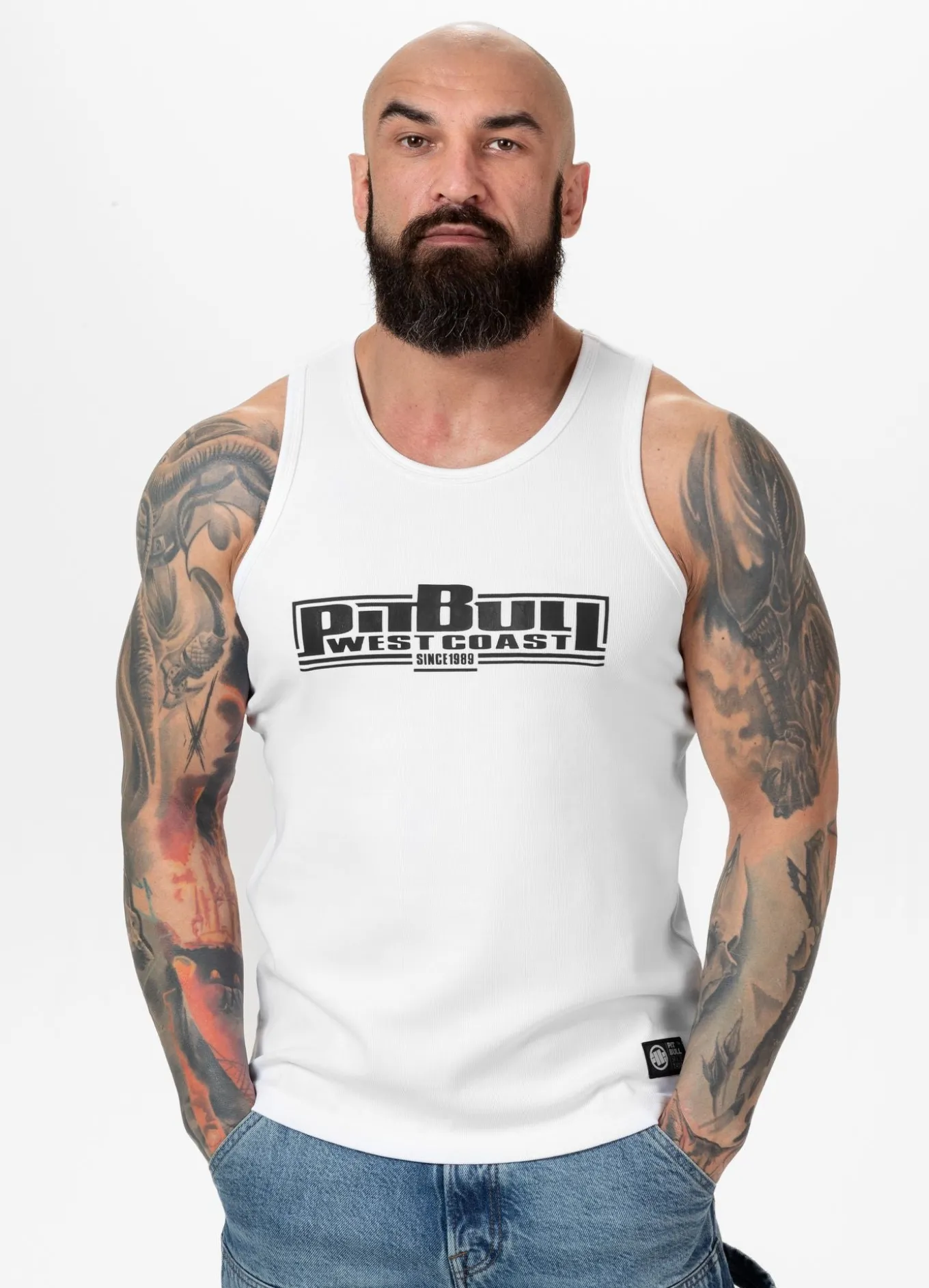 Men's Tank Top Rib BOXING - White