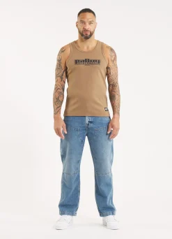 Men's Tank Top Rib BOXING - Coyote brown