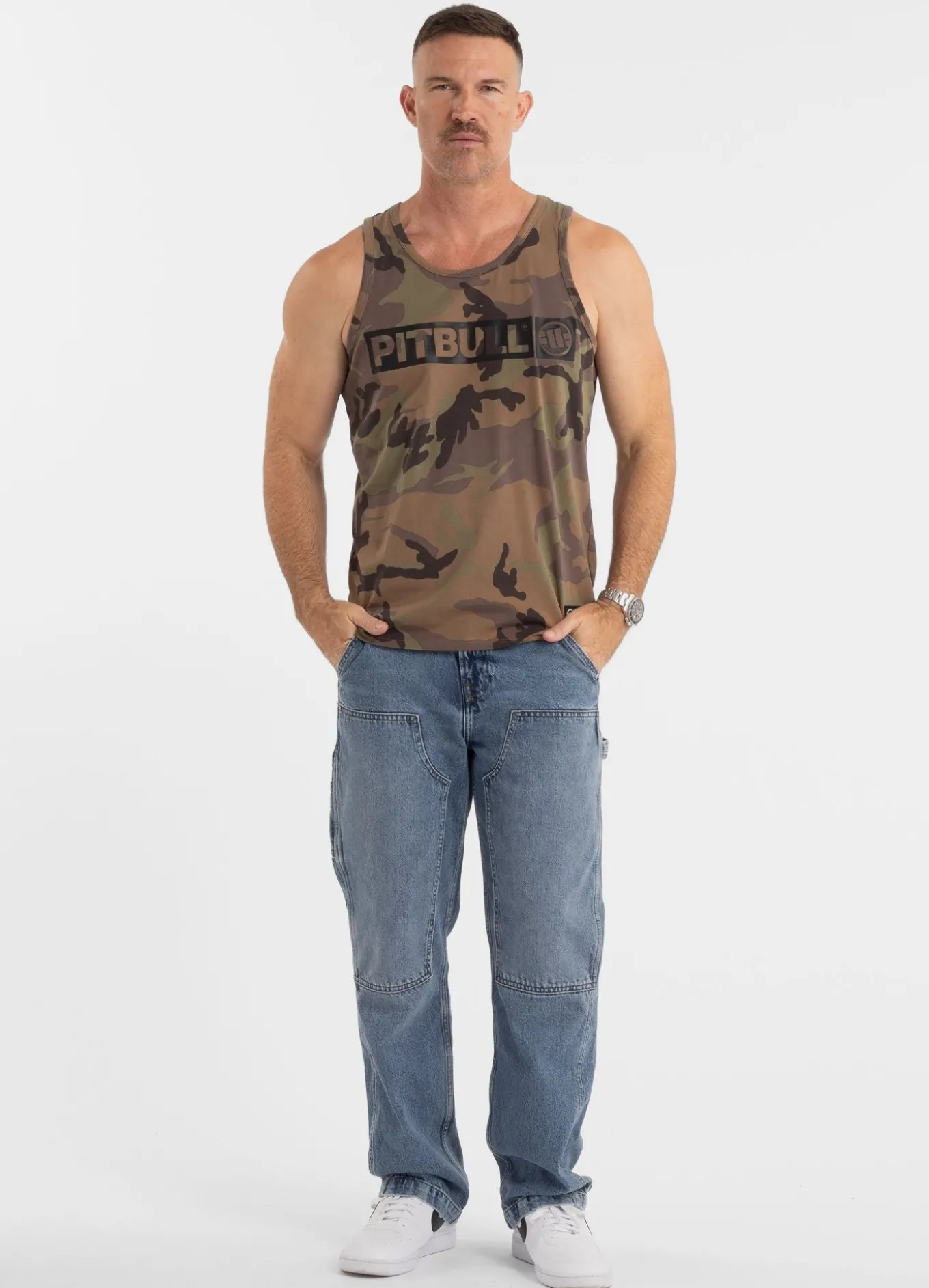 Men's Tank Top Slim Fit Hilltop - Woodland Camo