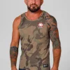 Men's Tank Top Slim Fit Small Hilltop - Woodland Camo