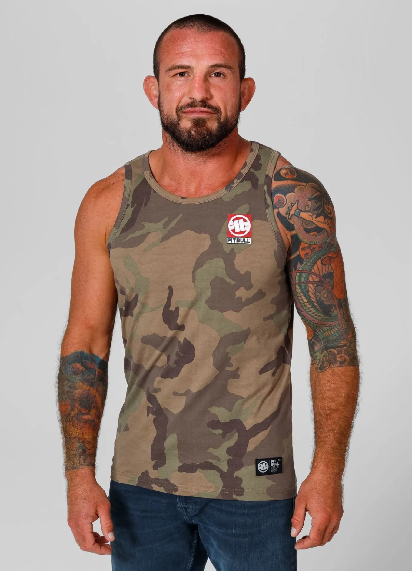 Men's Tank Top Slim Fit Small Hilltop - Woodland Camo