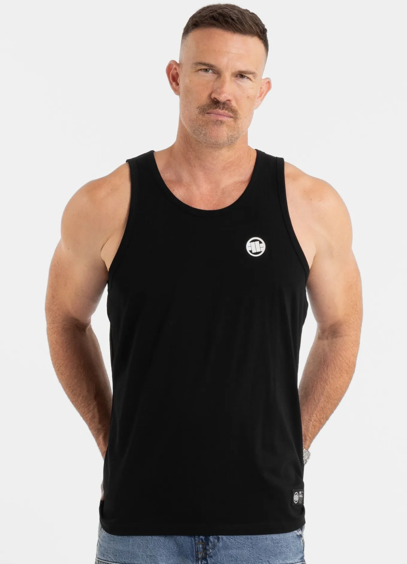 Men's Tank Top Slim Fit Small Logo - Black