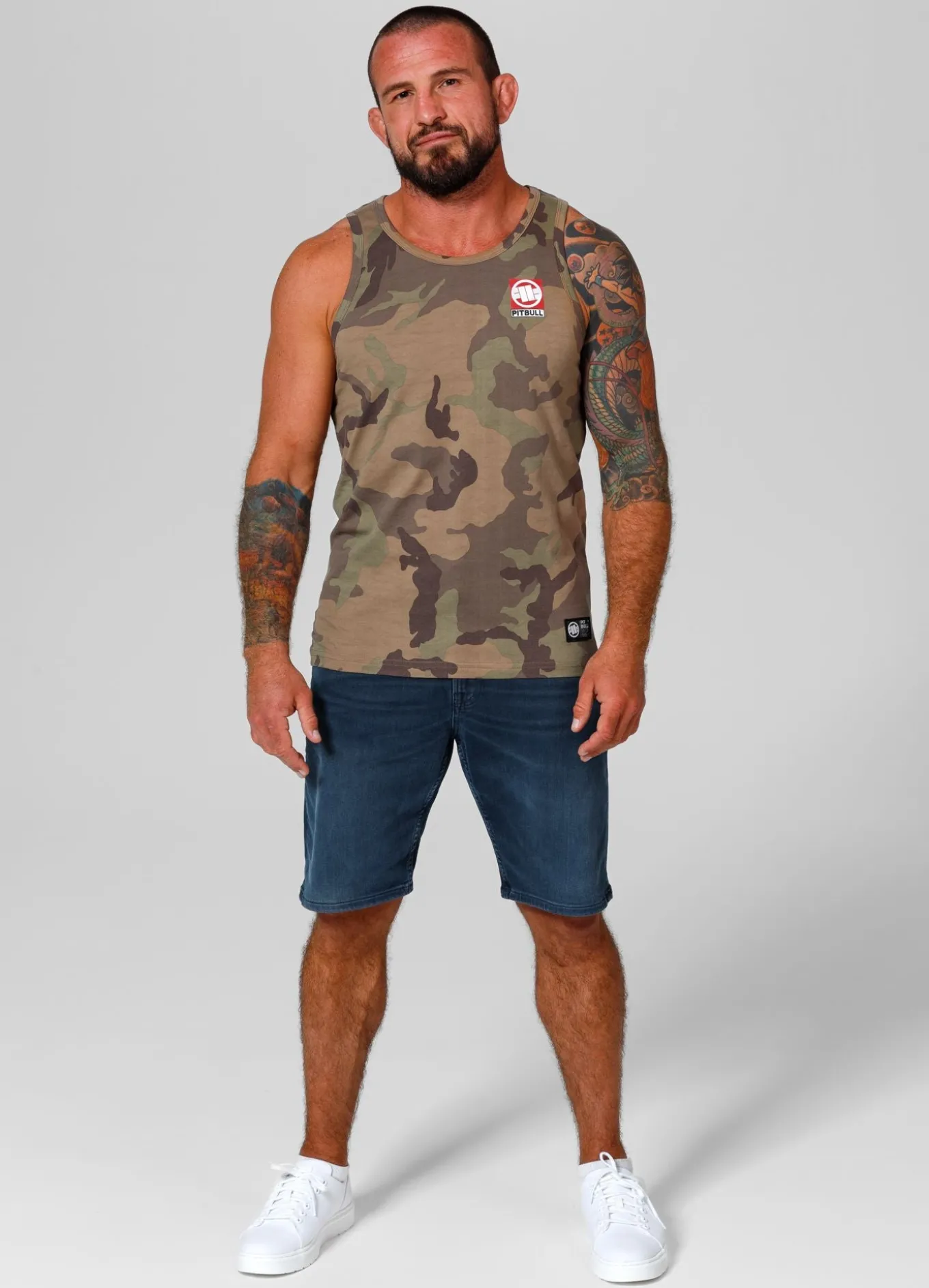 Men's Tank Top Slim Fit Small Hilltop - Woodland Camo