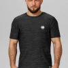 Men's T-Shirt Casual Sport Small Logo - Black Melange