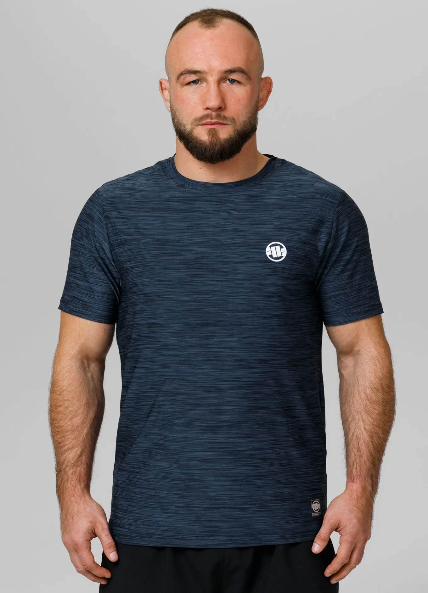 Men's T-Shirt Casual Sport Small Logo - Navy Melange