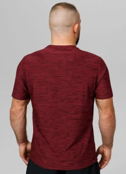 Men's T-Shirt Casual Sport Small Logo - Burgundy Melange