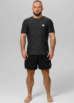 Men's T-Shirt Casual Sport Small Logo - Black Melange