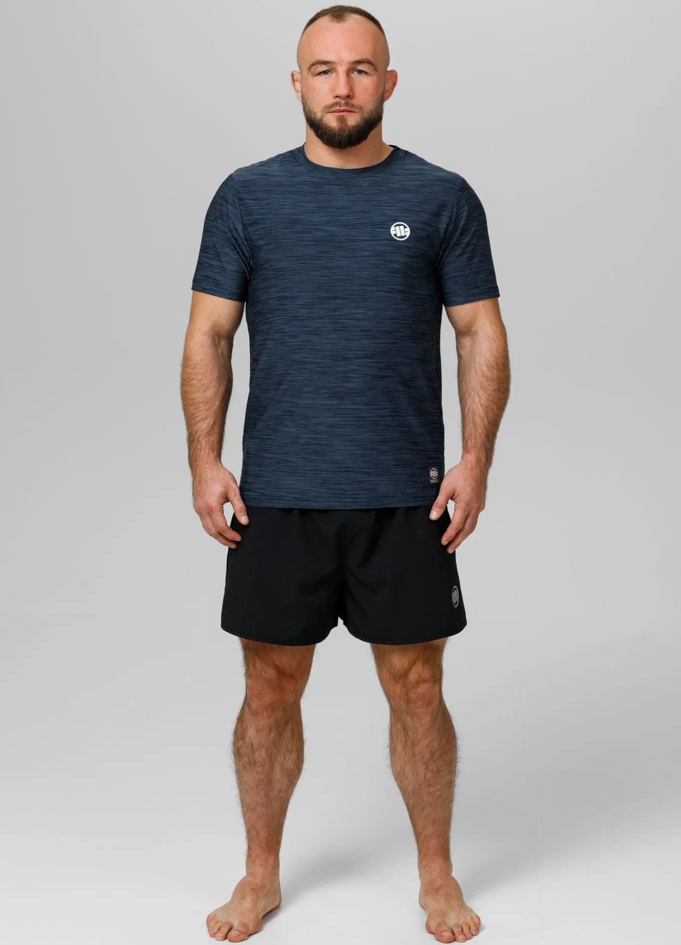 Men's T-Shirt Casual Sport Small Logo - Navy Melange