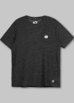 Men's T-Shirt Casual Sport Small Logo - Black Melange