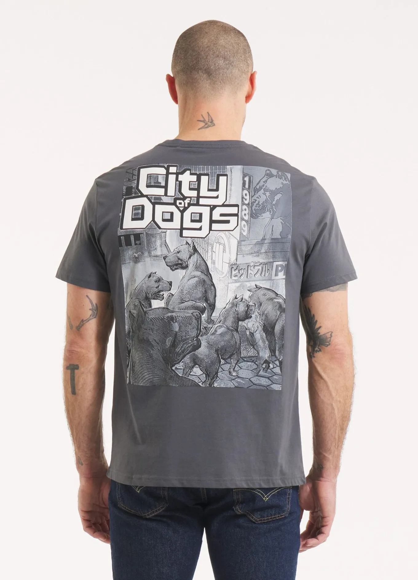 Men's T-Shirt CITY OF DOGS - Graphite