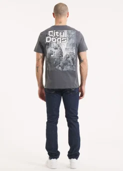 Men's T-Shirt CITY OF DOGS - Graphite