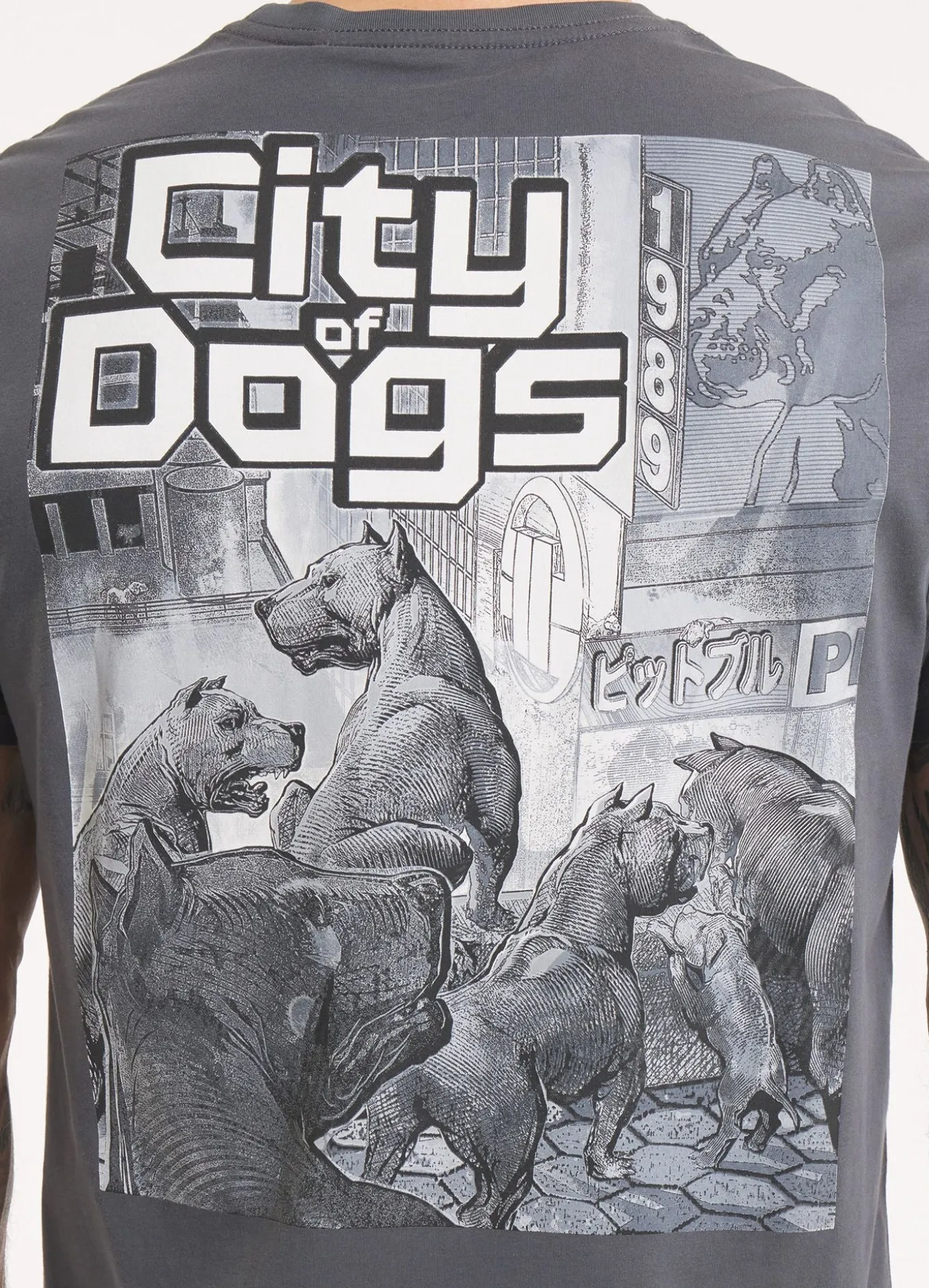 Men's T-Shirt CITY OF DOGS - Graphite