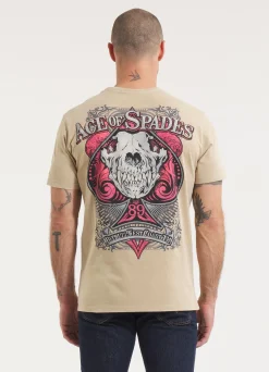 Men's T-Shirt Denim Washed ACE OF SPADES II - Sand