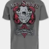 Men's T-Shirt Denim Washed ACE OF SPADES II - Gray
