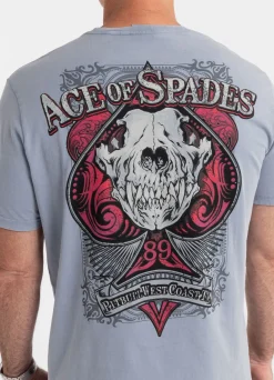Men's T-Shirt Denim Washed ACE OF SPADES II - Blue