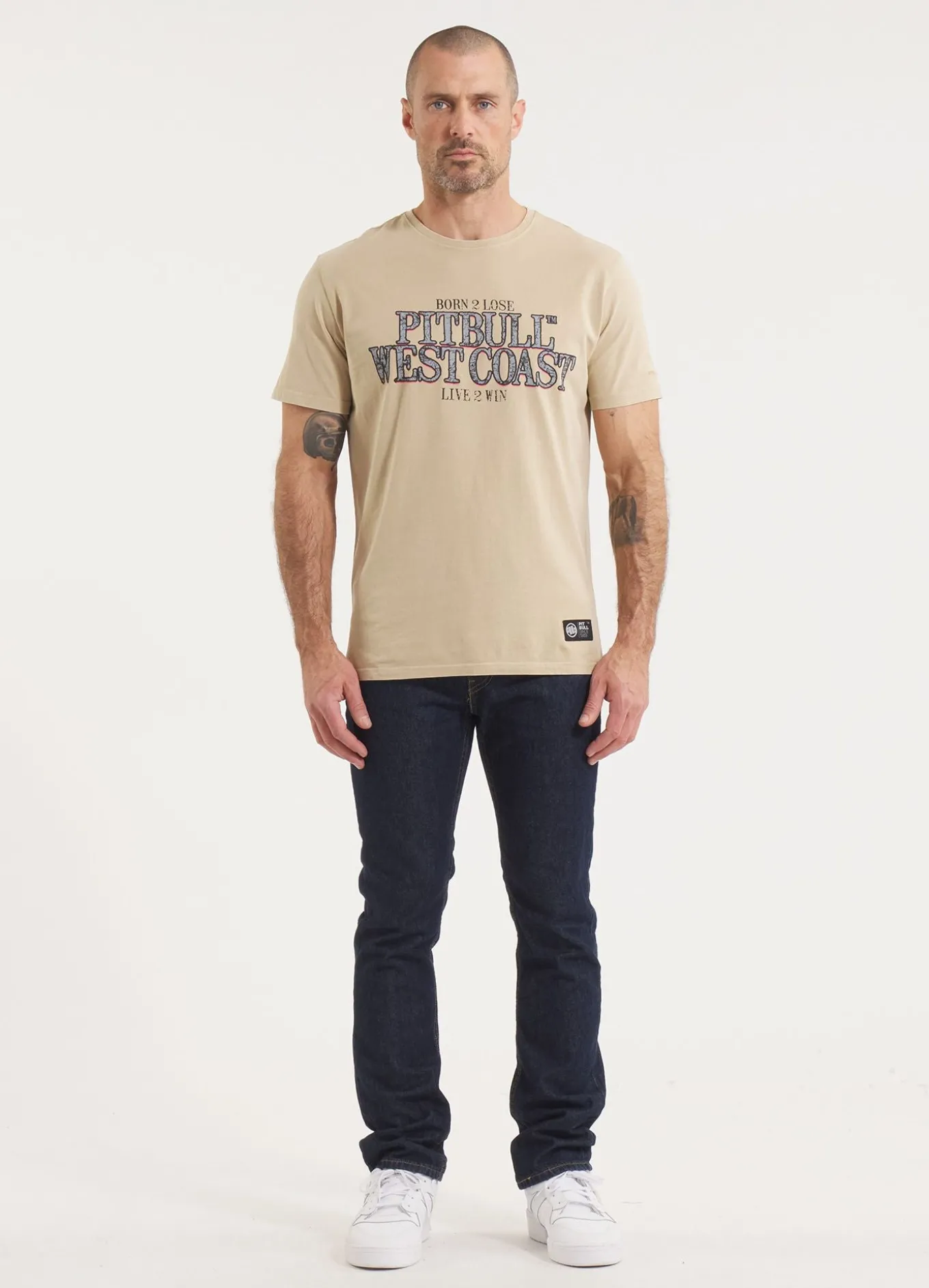 Men's T-Shirt Denim Washed ACE OF SPADES II - Sand