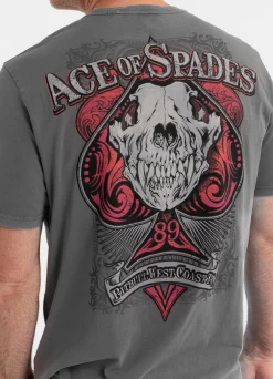 Men's T-Shirt Denim Washed ACE OF SPADES II - Gray