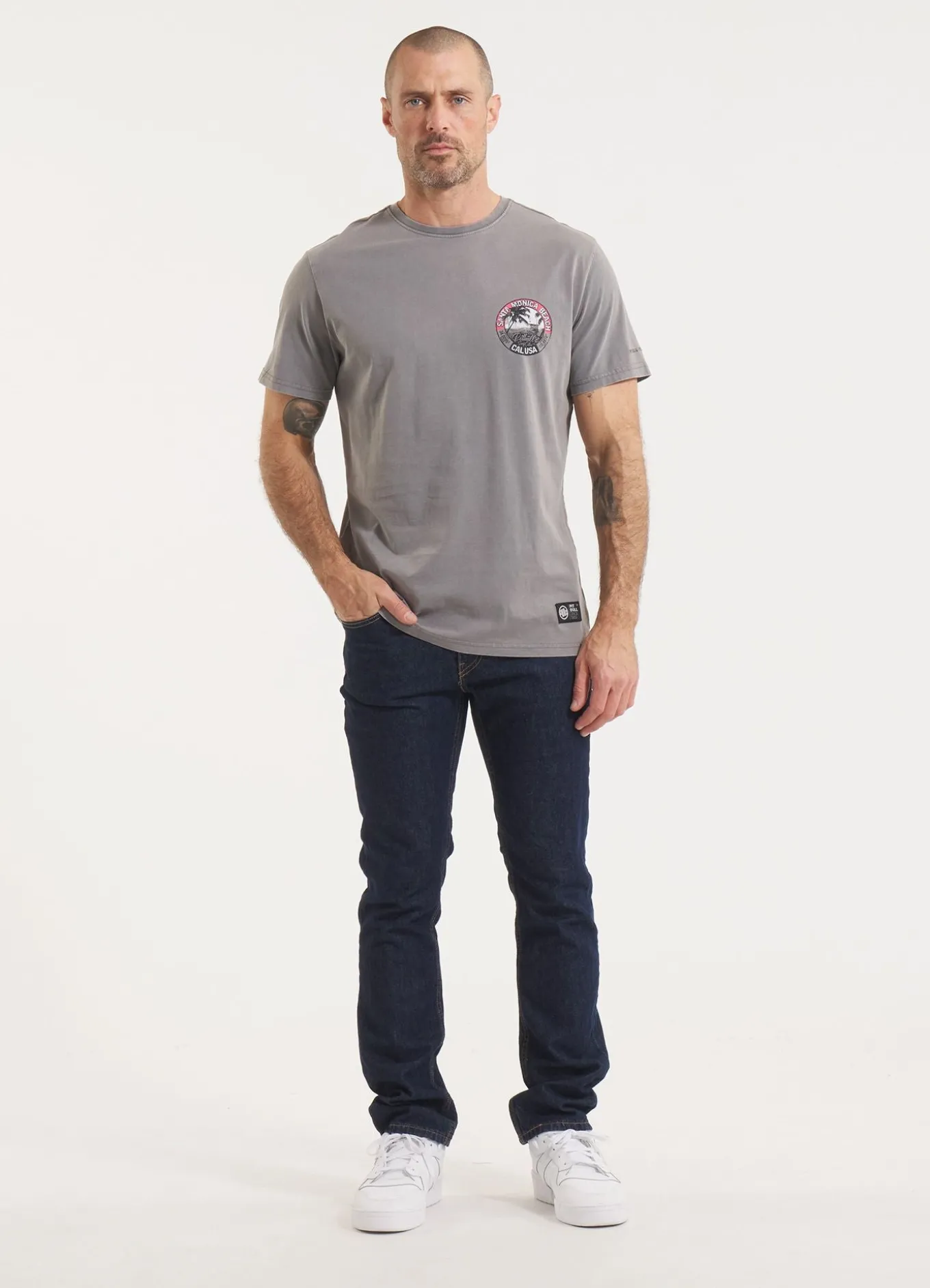 Men's T-Shirt Denim Washed OCEANSIDE - Gray