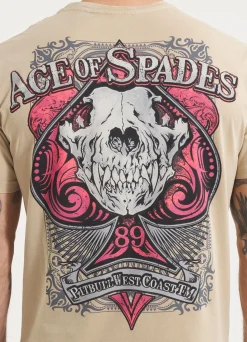 Men's T-Shirt Denim Washed ACE OF SPADES II - Sand
