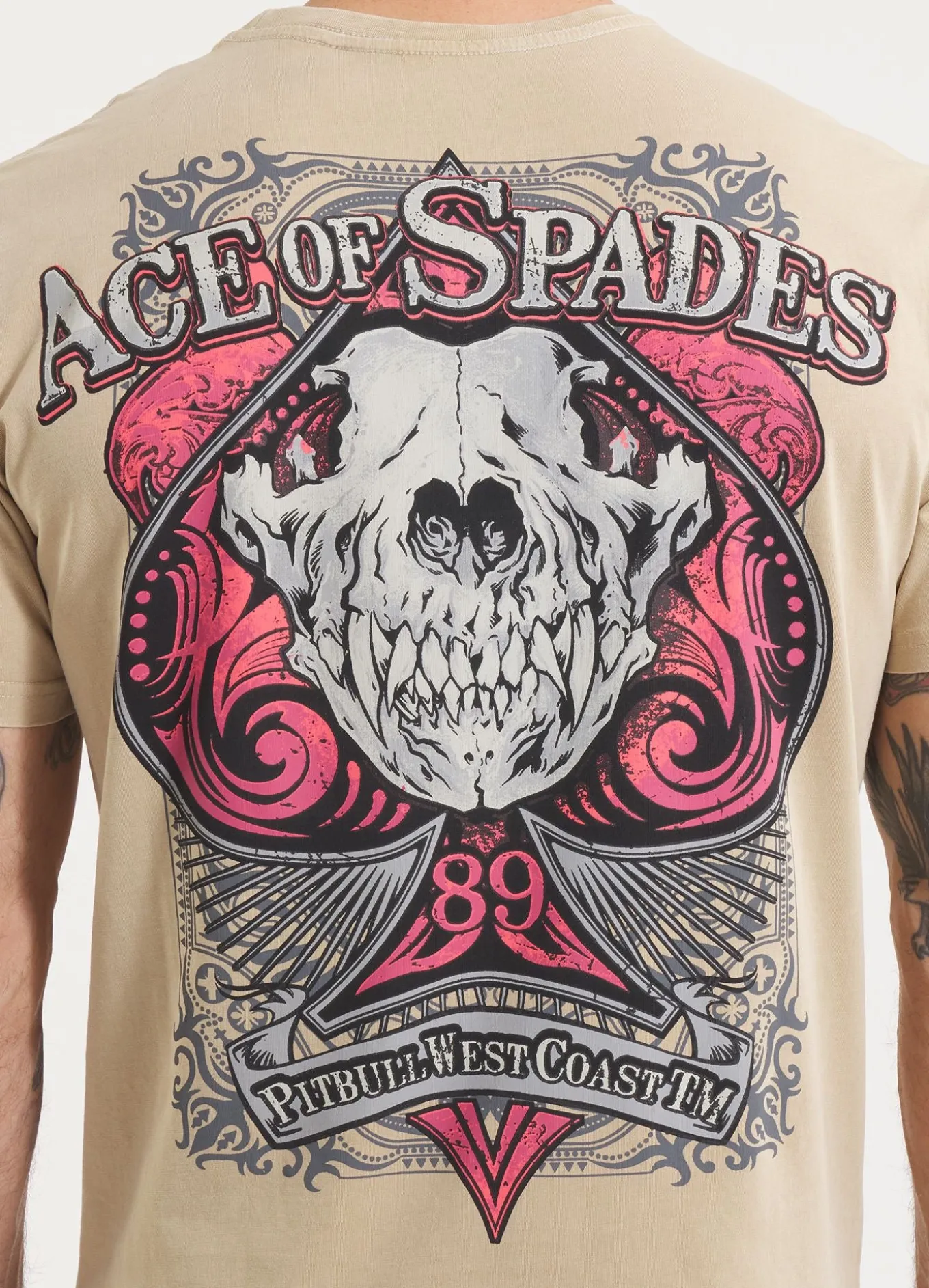 Men's T-Shirt Denim Washed ACE OF SPADES II - Sand