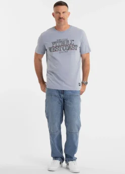 Men's T-Shirt Denim Washed ACE OF SPADES II - Blue