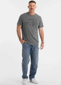 Men's T-Shirt Denim Washed ACE OF SPADES II - Gray