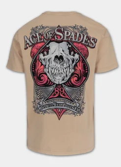 Men's T-Shirt Denim Washed ACE OF SPADES II - Sand