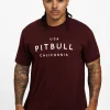 Men's T-Shirt Garment Washed USA CAL - Dark Burgundy