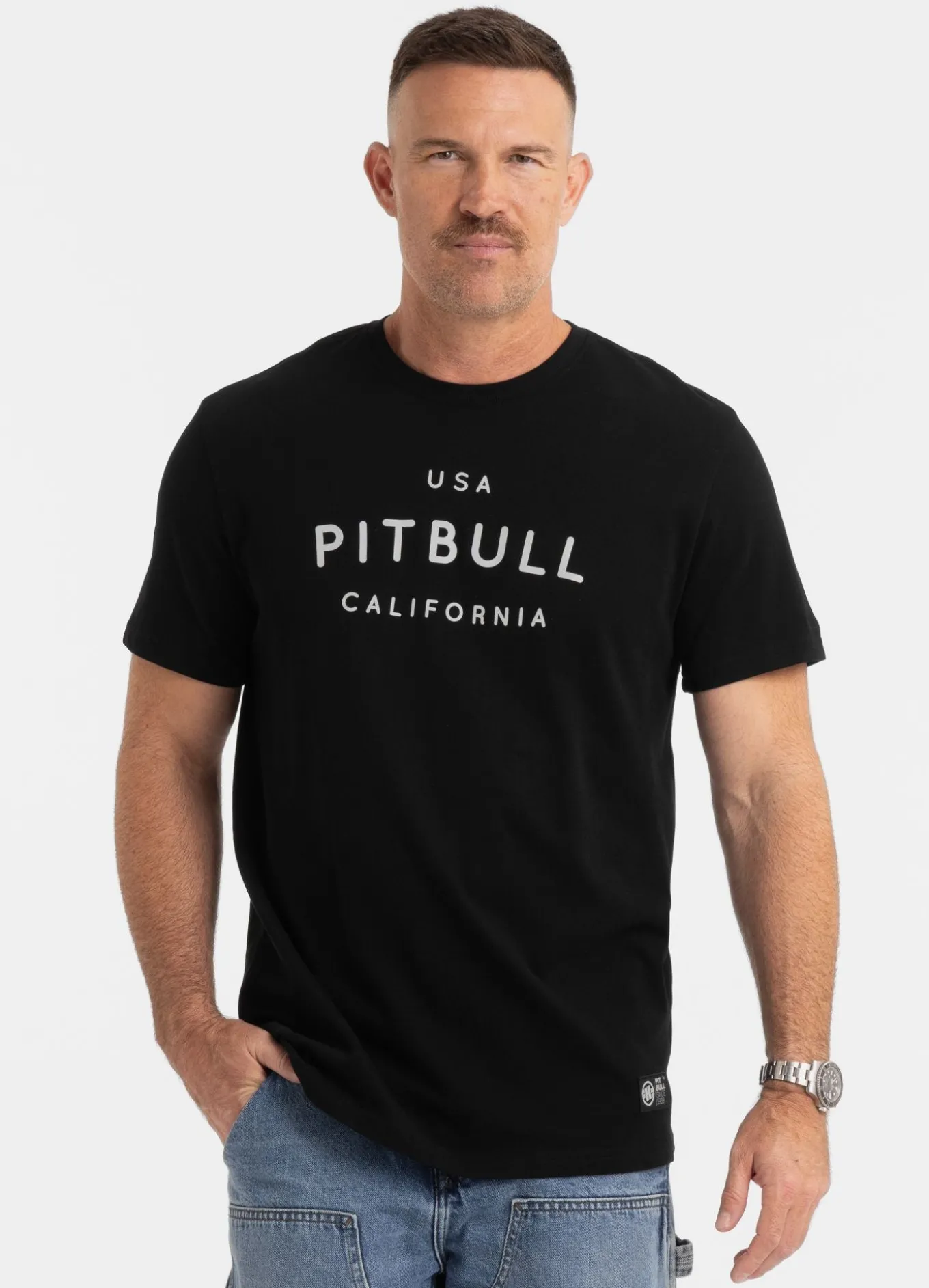 Men's T-Shirt Garment Washed USA CAL - Black
