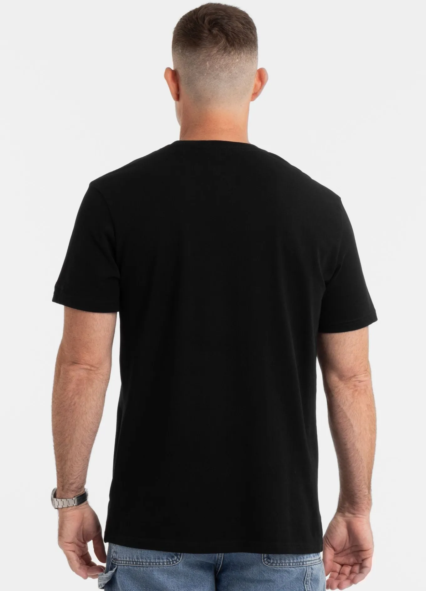 Men's T-Shirt Garment Washed USA CAL - Black