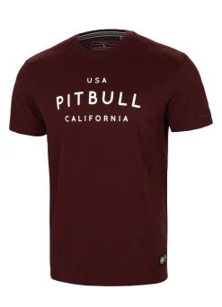 Men's T-Shirt Garment Washed USA CAL - Dark Burgundy