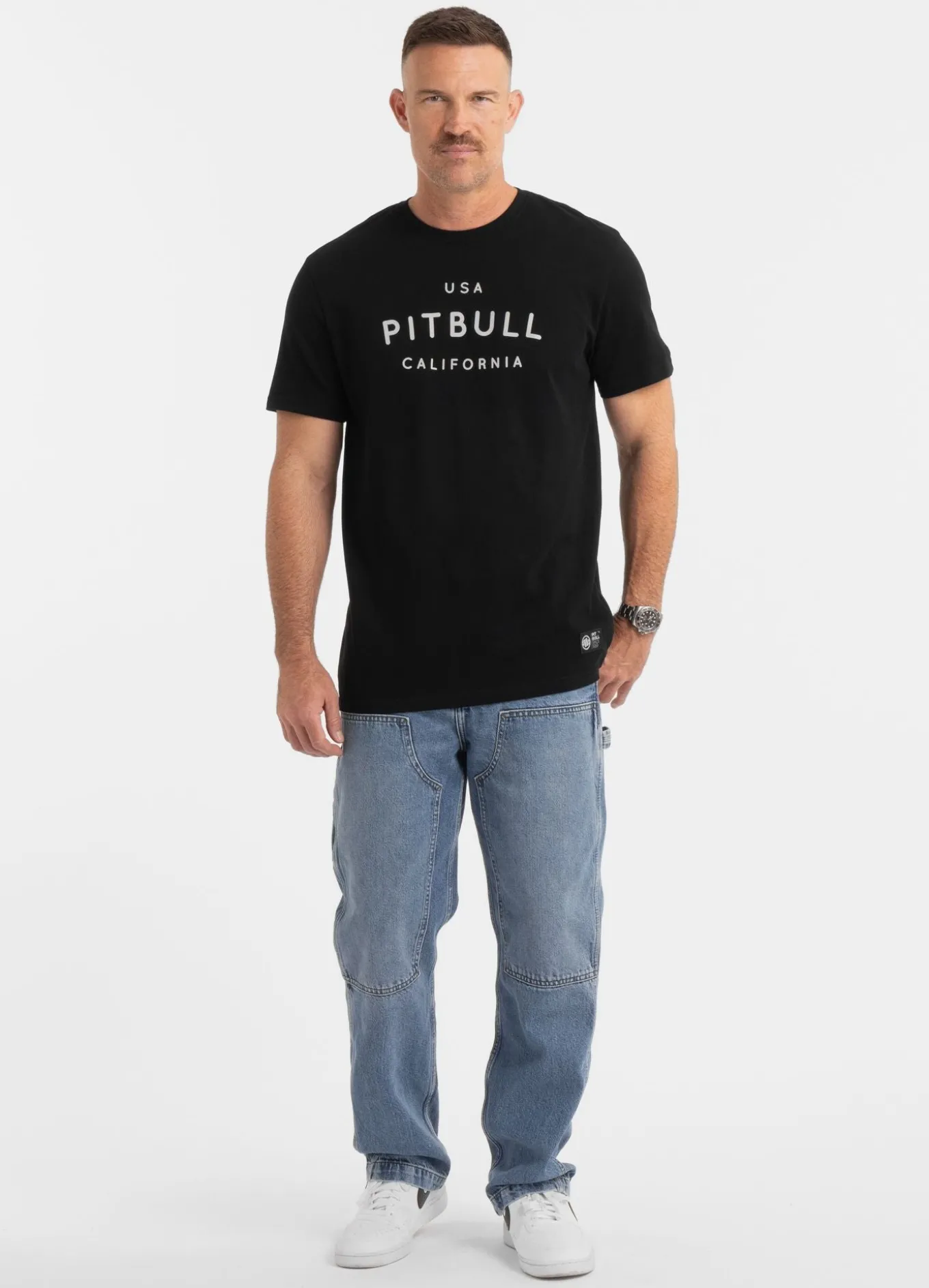 Men's T-Shirt Garment Washed USA CAL - Black