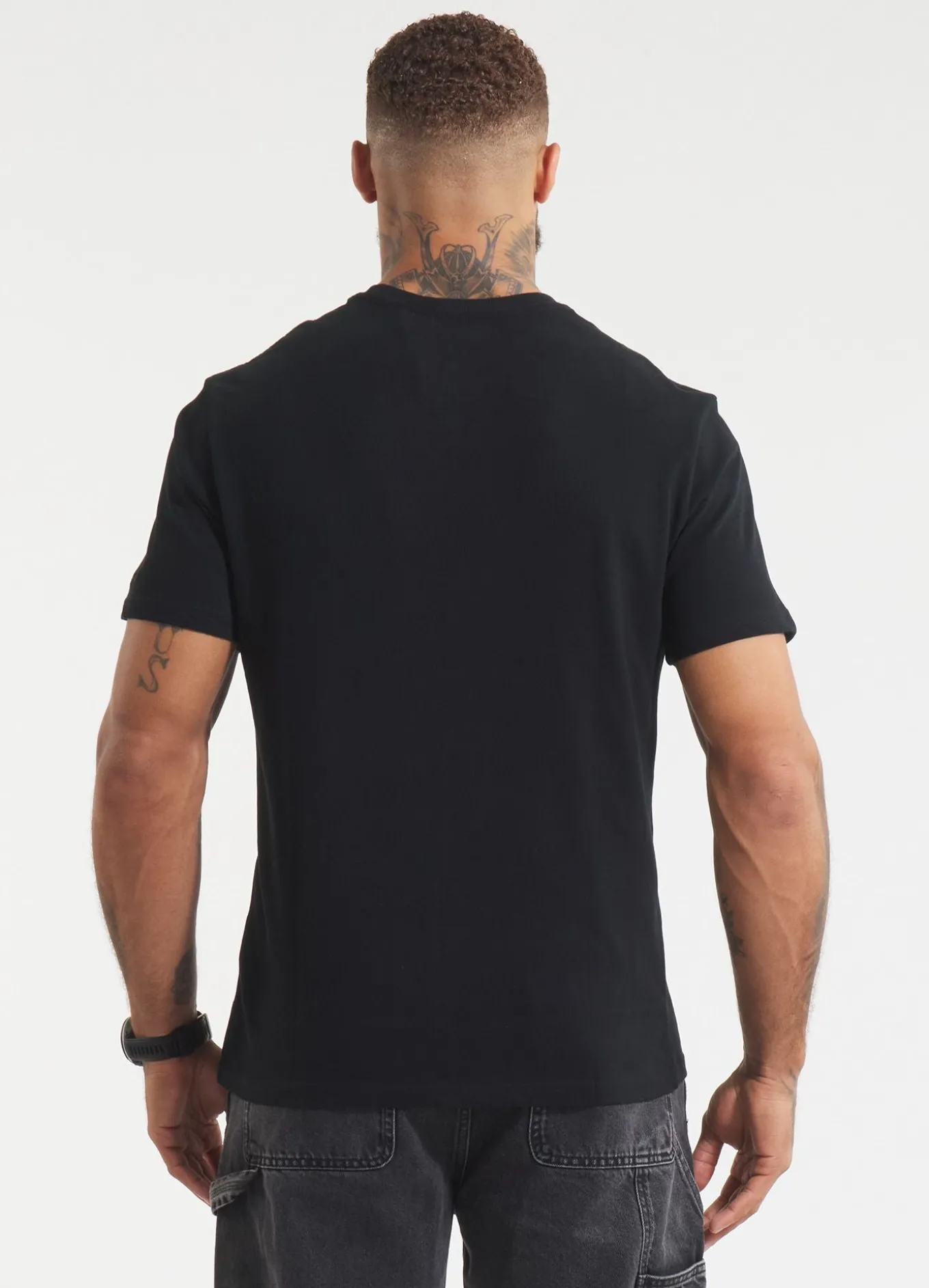 Men's T-Shirt Garment Washed SMALL LOGO - Black