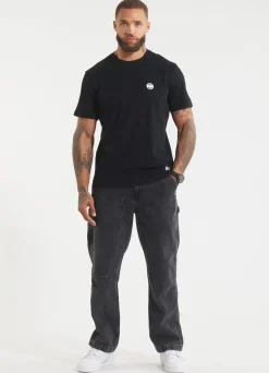 Men's T-Shirt Garment Washed SMALL LOGO - Black