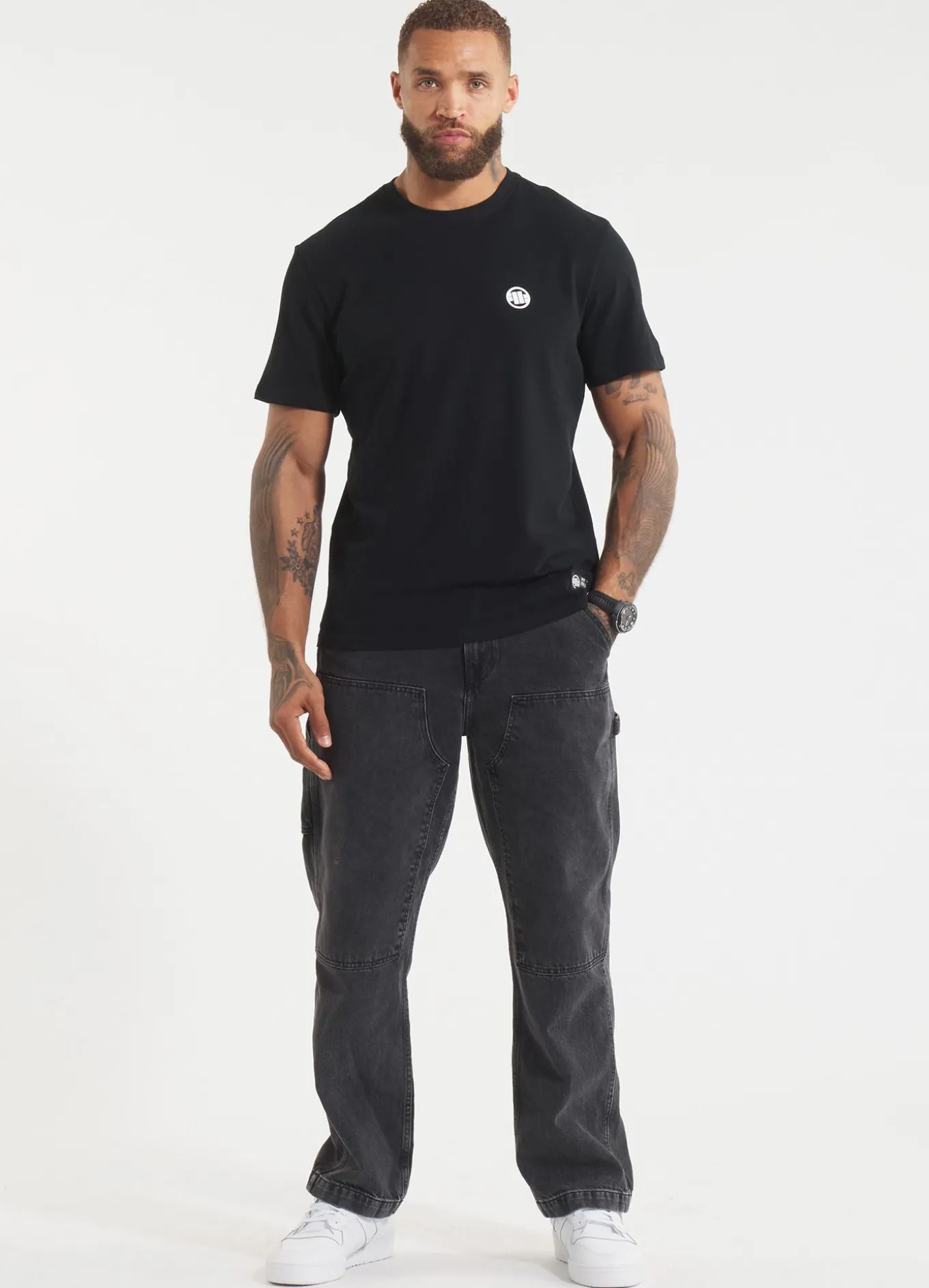 Men's T-Shirt Garment Washed SMALL LOGO - Black