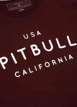 Men's T-Shirt Garment Washed USA CAL - Dark Burgundy