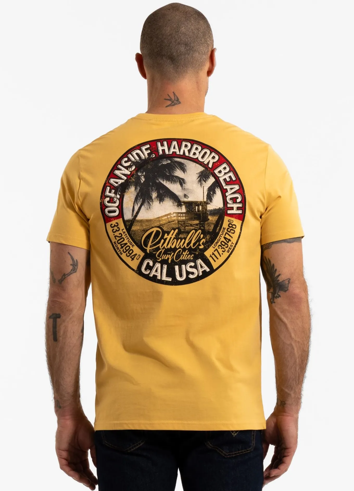 Men's T-Shirt OCEANSIDE - Pale yellow